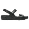 Wolky Santorini Black Leather Sandal (Women's) -Fashion Shoe Sale Shop 410450000