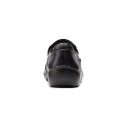 Clarks Cora Poppy Black Leather Slip-On (Women's) -Fashion Shoe Sale Shop CoraPoppy 4