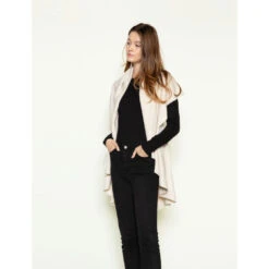 Look By M Basic Shawl Vest Cream -Fashion Shoe Sale Shop Cream 2