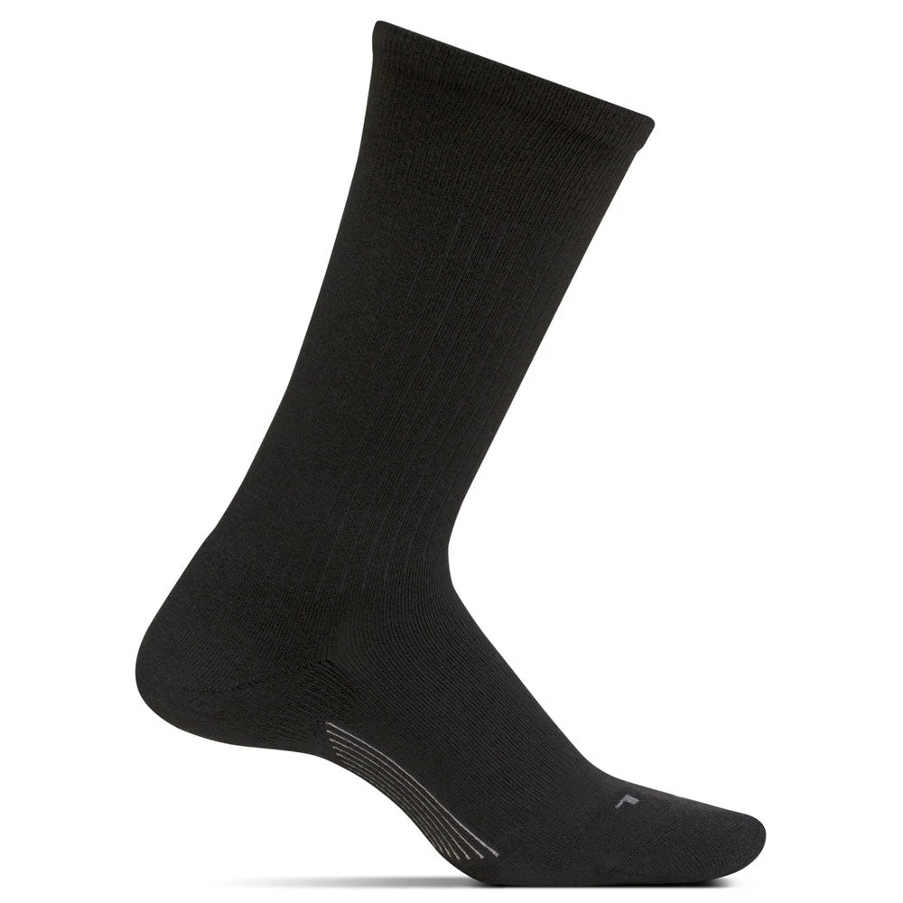 Feetures Classic Rib Cushion Crew In Black (Men's) 3 Feetures Classic Rib Cushion Crew In Black (Men's)