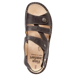 Finn Comfort Gomera Sandal Black Plisseelight (Women's) -Fashion Shoe Sale Shop MAR01698D