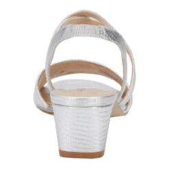 Walking Cradles Liza Heel Silver Lizard Print Leather (Women's) -Fashion Shoe Sale Shop Sil 6