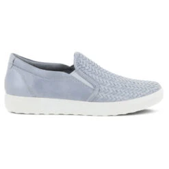 Ecco Soft 7 Woven Slip-On Silver Grey (Women's) -Fashion Shoe Sale Shop SilvGry 3