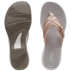 Clarks Breeze Sea Sandal Taupe (Women's) -Fashion Shoe Sale Shop Tau 7
